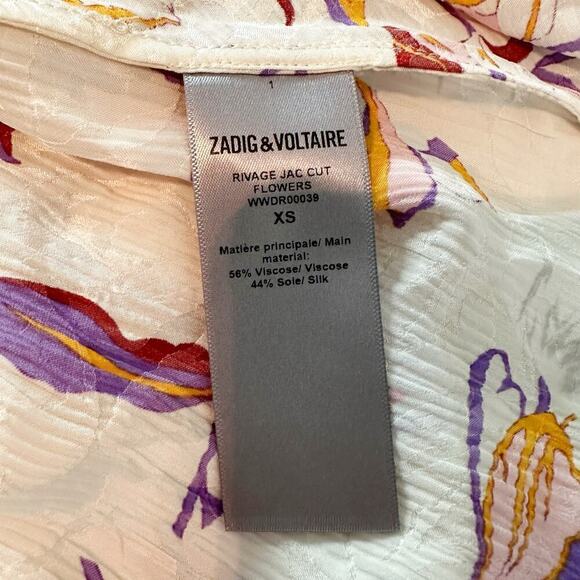 Zadig & Voltaire Rivage Jac Cut Flowers Silk-Blend Dress Size XS - Picture 6 of 14